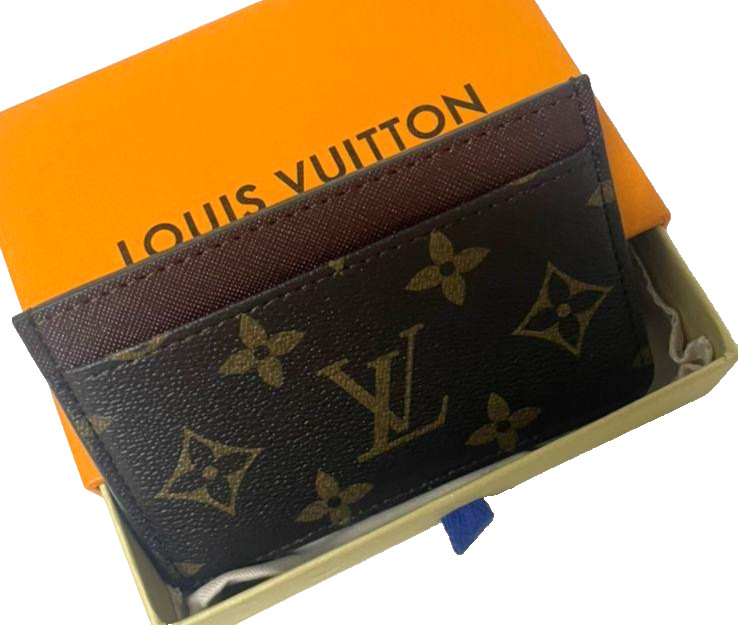 Louis Vuitton Brown Monogram Card Holder Chain Pouch Wallet