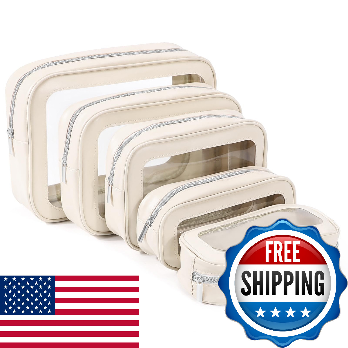 Yopcdj 5Pcs Diaper Bag Organizer Pouch Set Tsa Approved Toiletry Bagclear