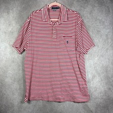 Polo Ralph Lauren Polo Shirt Men XL Red Striped Classic Fit Short Sleeve Pocket
