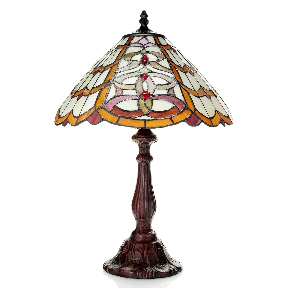 Lámpara de mesa con pantalla de vidrio estilo Dorothy Tiffany Foto 3 de 3