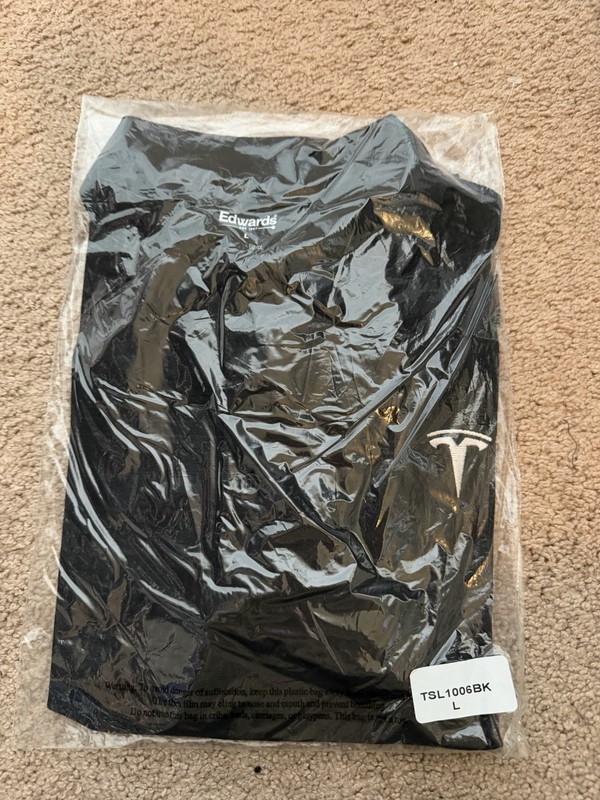 Tesla Women’s Black Polo Short sleeve With Button Up And Collar Size Large