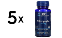 5 X Life Extension Chlorophyllin, 100Mg - 100 Vcaps (219,98 Eur/Kg)