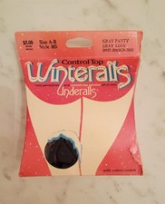 Vtg NOS 1985 Control Top Underalls Gray Size A-B Winteralls Hosiery Pantyhose