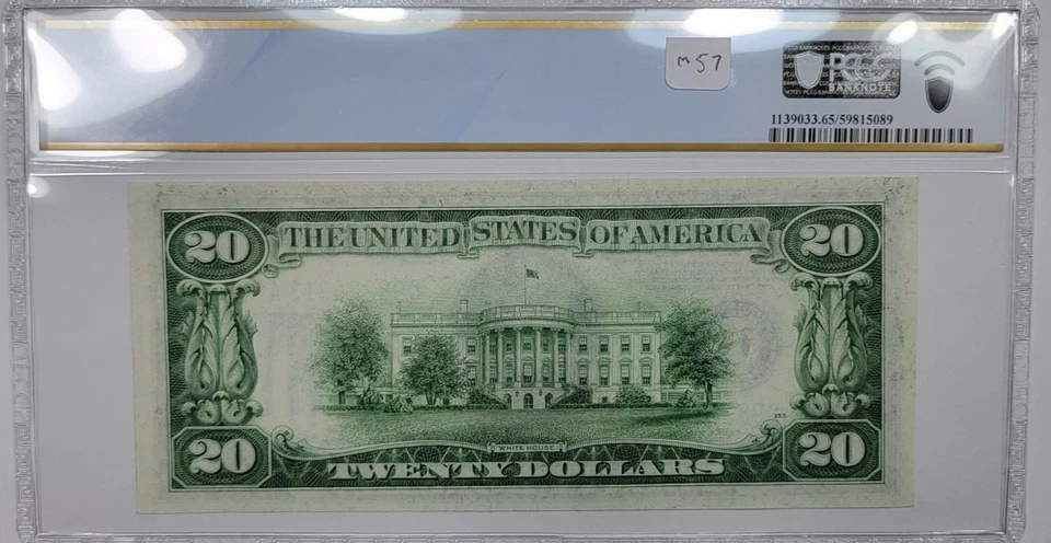 1934 A $20 Federal Reserve Note FRN PCGS 65 PPQ FR.2055-G Green Seal *M57 - Image 2 of 2