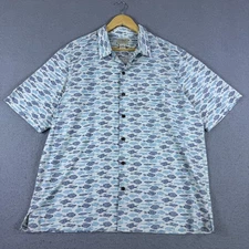 L.L. Bean Men's Tropics Print Buttondown Shirt Size L Hawaiian Fish AOP Outdoors