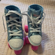 Chicago J12 Girls Glitter Roller Skates Pink Wheels Youth Size