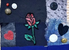 Slow Stitch Junk Journal Kit Craft Sewing Crochet Vintage Fabric Lace #14 