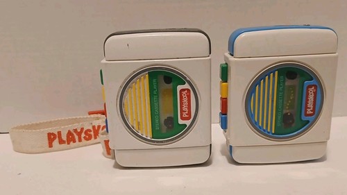 Lot Of 2 Vintage 1992 Playskool Walkman Stereo Cassette Player PS-420 Parts.