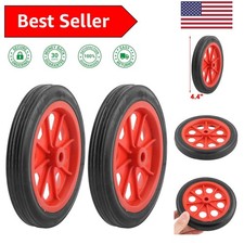 Compact 4.4  Red  Black Shopping Cart Wheels - Easy Replacement Set