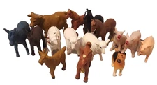 Lot of 15 Safari Ltd FARM Animals  Pig Horse Cow Goat Donkey Sheep Dog