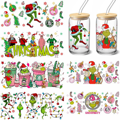 UV DTF Cup Wraps Sticker - 6 Sheets Christmas Rub on Transfers for Crafts for Gl