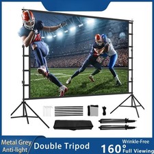 Projector Screen With Stand Soft Wrinkle-Free Anti-Light 160  Reflective Screen