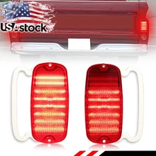 2X Red LED Rear Tail Light Lenses For 1960-1966 Chevy/GMC Fleetside PickupTruck