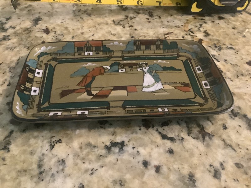 Deldare Buffalo Pottery  Pin Tray Ye Olden Days Signed & dated 1908 MINT !