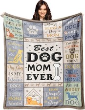 Dog Mom for Women, Dog Owners Gifts Mothers Day Mom Blanket 60" X 50"