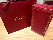 Produktbild - Cartier Schmuckbox Geschenkbox Schachtel Vintage Rot 17 x 9 x 5 cm mit Tasche