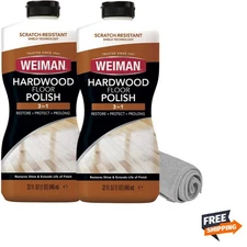 Wood Floor Polish and Restorer 32 Oz 3PC Bundle - High-Traffic Hardwood Floor...
