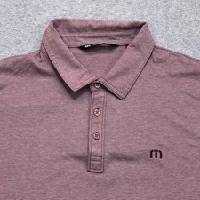Travis Mathew Polo Shirt Men's Extra Large Red Golf Performance Pima Logo