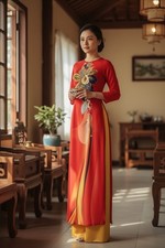 Ao Dai for Women - Modern Vietnamese  o D i Dress for Lunar New Year - No Pants