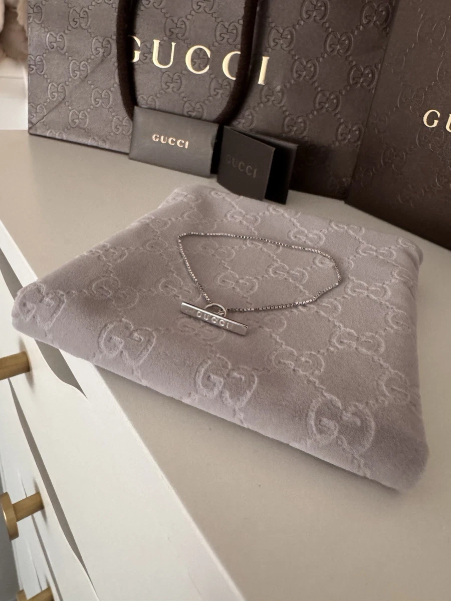 Gucci Lariat Armband 18kt Weißgold 750 Größe 18cm