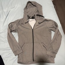 Nike Men's Dri Fit Hoodie Small Full Zip Therma Fleece Activewear Gray