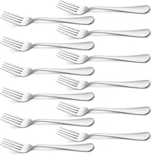 Briout Silverware, Dinner Fork 8 Inches, Forks Set of 12 Premium Food Grade