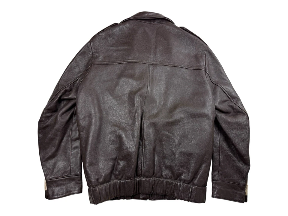 Chaqueta de bombardero de cuero Mid Western genuina de piel de ciervo deportiva talla 46 Foto 4 de 4