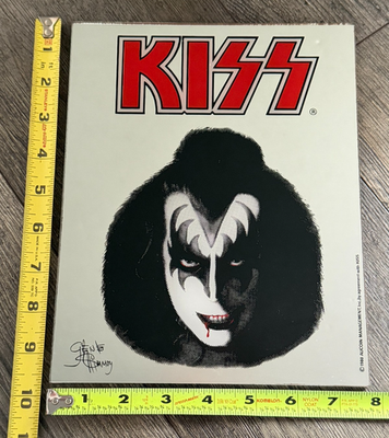 KISS キッス　証明書付　サイン入　像1998年製 KISS Mirror GENE SIMMONS Solo 1980 Australia Vintage Kiss Aucoin