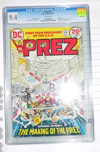 1973 ungeöffnet Erstbesitz DC Prez #1 CGC NM 9.4 WHITE PGS 1st APP 9.6 ? 9,8? - Bild 2 von 3