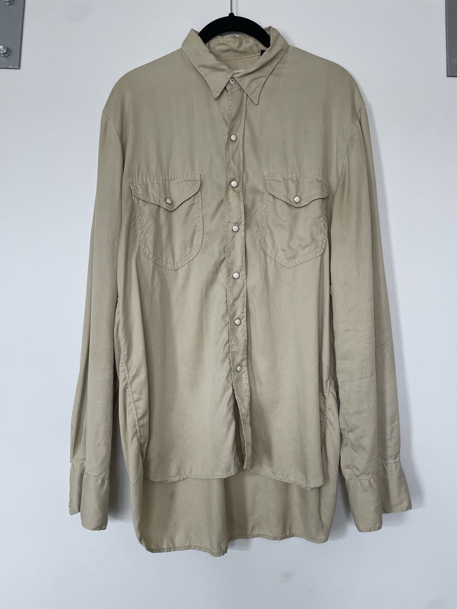 Wythe NYC Western Tencel Gabardine Pearlsnap Shirt - Cream Wythe NYC Western Tencel Gabardine Pearlsnap Shirt - Cream