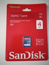 New Sandisk SDHC Secure Digital High Capacity Card 4GB Class 4 Camera Camcorder