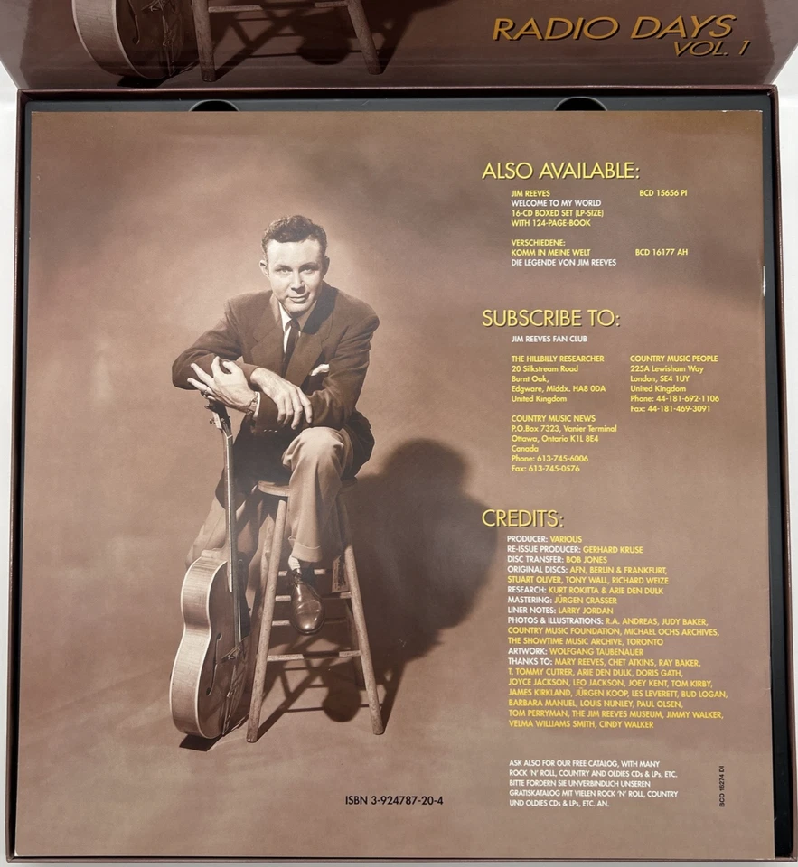 JIM REEVES And Friends "Radio Days Vol. 1" 4XCD 1998 Bear Family Germany Import Foto 4 de 4