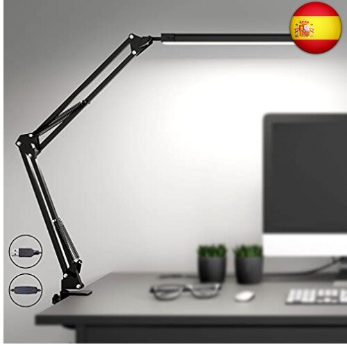 SKYLEO Lampara Escritorio LED - Flexo LED Escritorio Potente con clip -