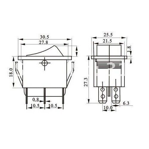 2x Momentary Rocker Switches 6-Pin DPDT Hoist Winch UP/DOWN 12V DC AC ...