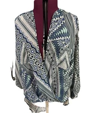 Democracy Shear Over Blouse Assemetrical Sz XL