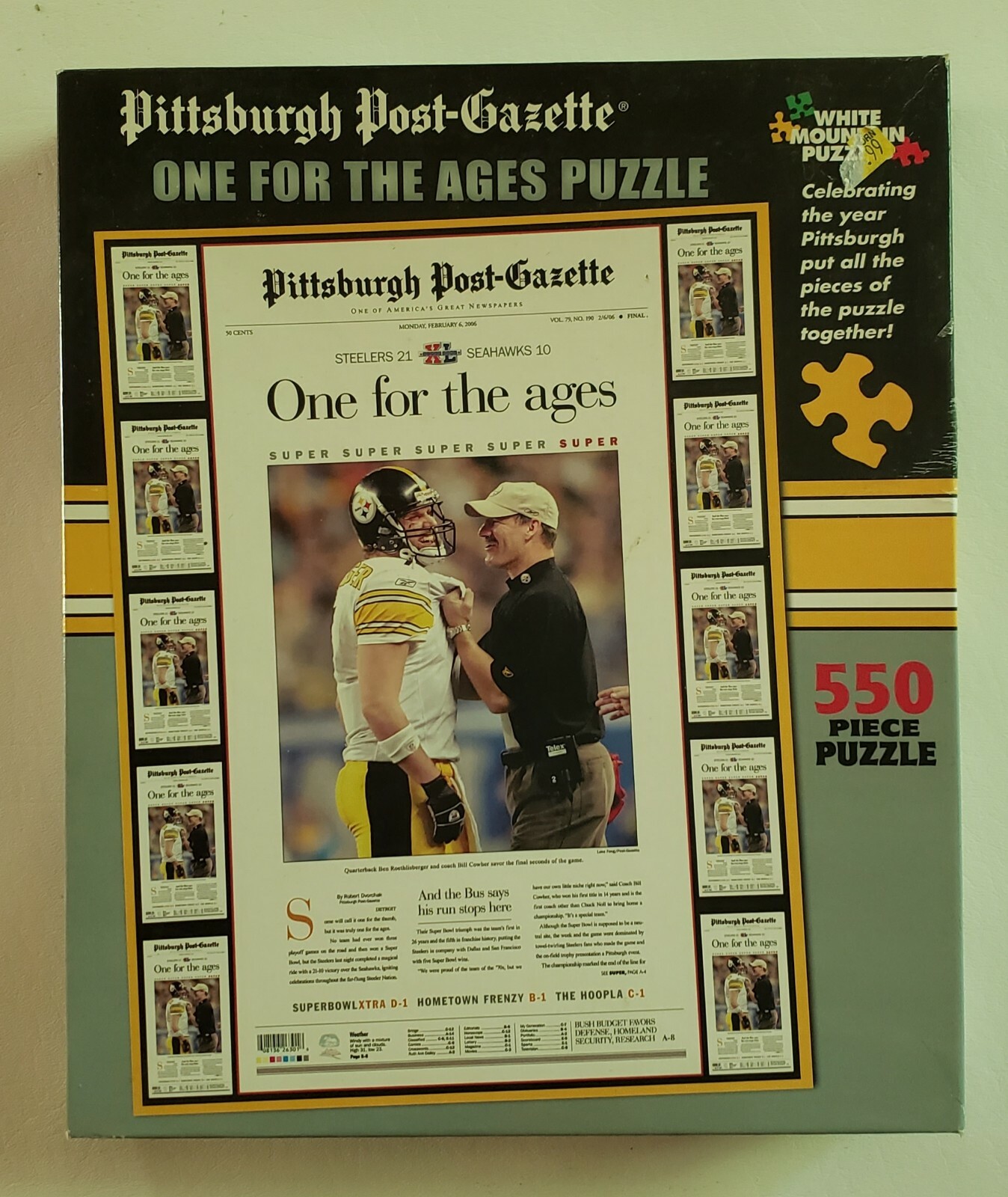 Pittsburgh PostGazette Steelers Superbowl 2006 550 Piece Puzzle NEW