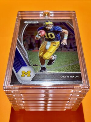 Tom Brady PRIZM DRAFT PICKS MICHIGAN FOOTBALL CARD INVESTMENT w/ Case - Mint!