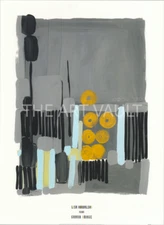 Lisa Kowalski NEMO Black Blue Gray Abstract 26.5x36 in