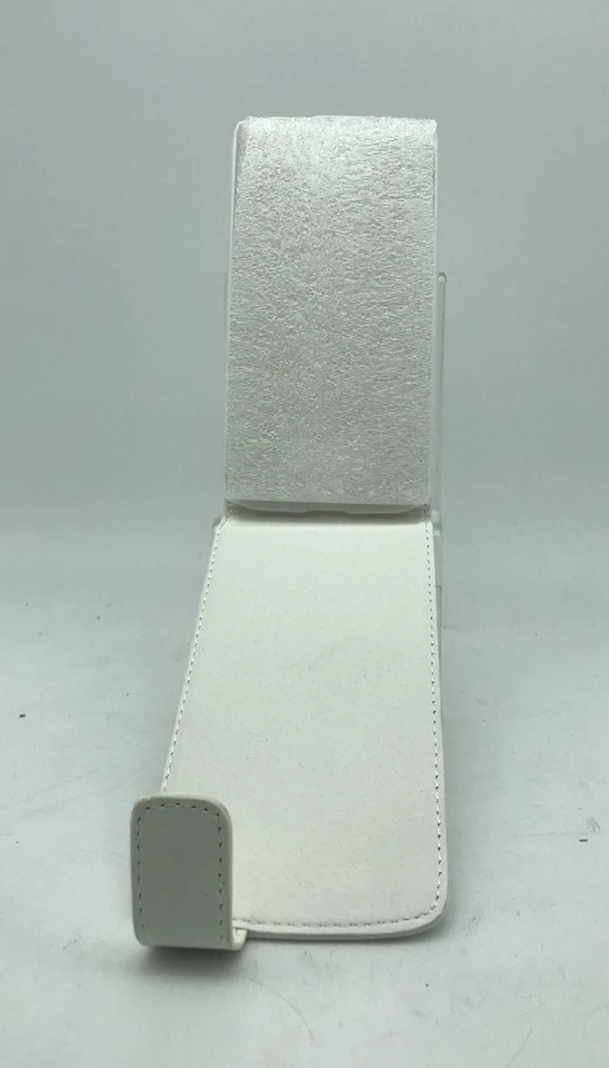 Cover Case FLIP Verticale per Alcatel Pop C7 Bianca Pelle - Immagine 2 di 4