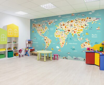 3D Cartoon Map ZHUA6256 Wallpaper Wall Murals Removable Self-adhesive Ann