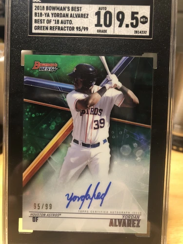 2018 Bowman’s Best Yordan Alvarez Best Of 18 Auto Green Refractor 95/99 Grade9.5
