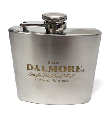 DALMOR SINGLE HIGHLAND MALT SCOTCH STAINLESS STEEL HIP FLASK
