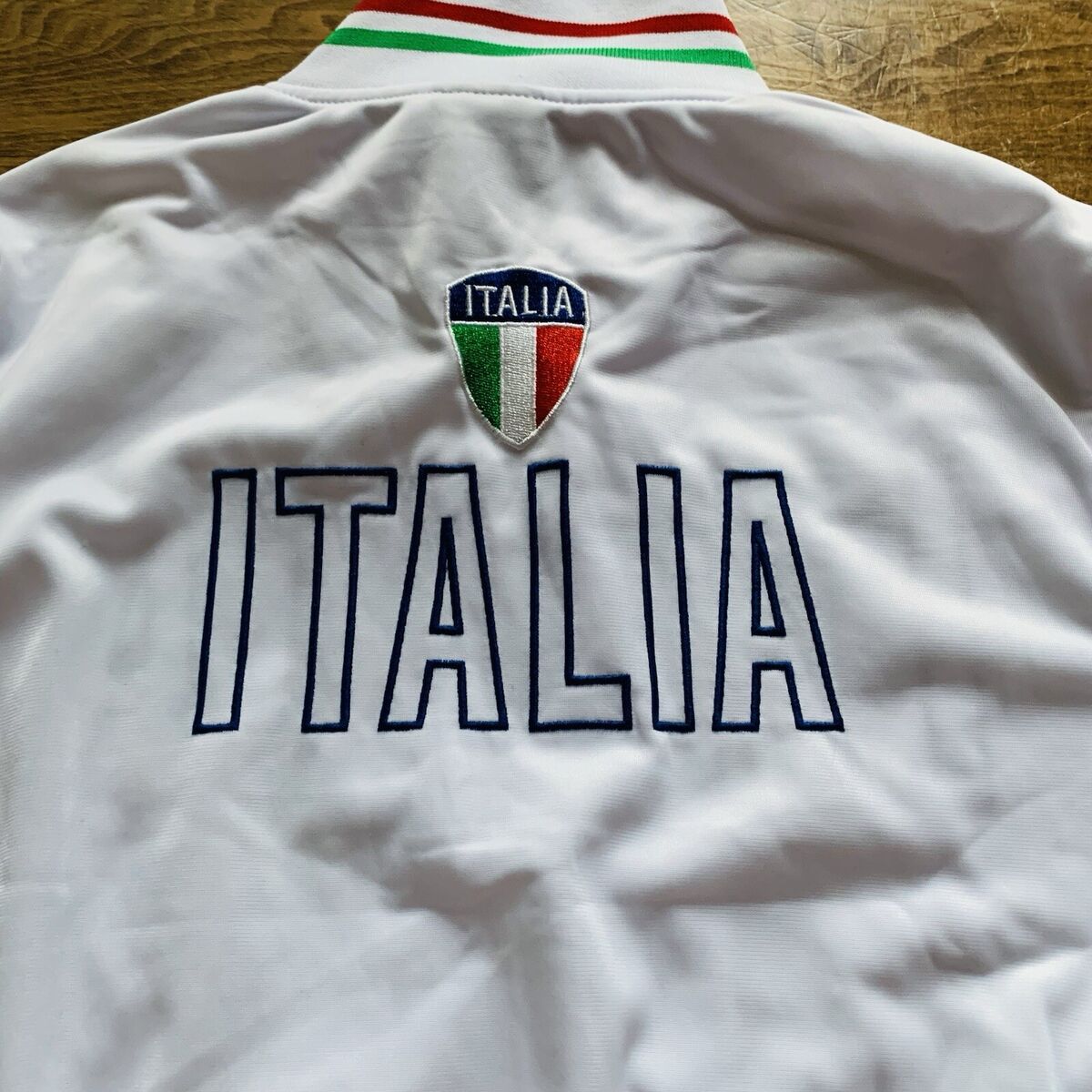 Italia Mens White Long Sleeve Collared Pockets Full Zip Italia Mens White Long Sleeve Collared Pockets Full Zip