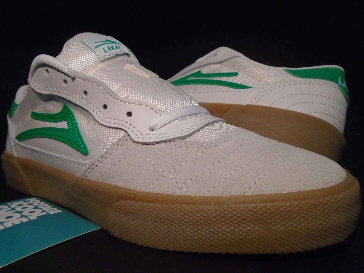 2021 LAKAI CAMBRIDGE WHITE GRASS GREEN GREY SUEDE SAMBA MS121-0252