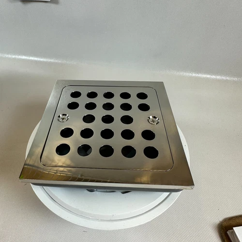 Signature Hardware  SH608PN Menlo Square Shower Drain Polished Nickle  NEW - Picture 8 of 9