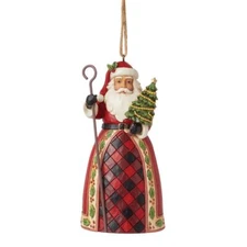 Jim Shore Heartwood Creek Highland Glen Plaid Santa Hanging Ornament 6015441