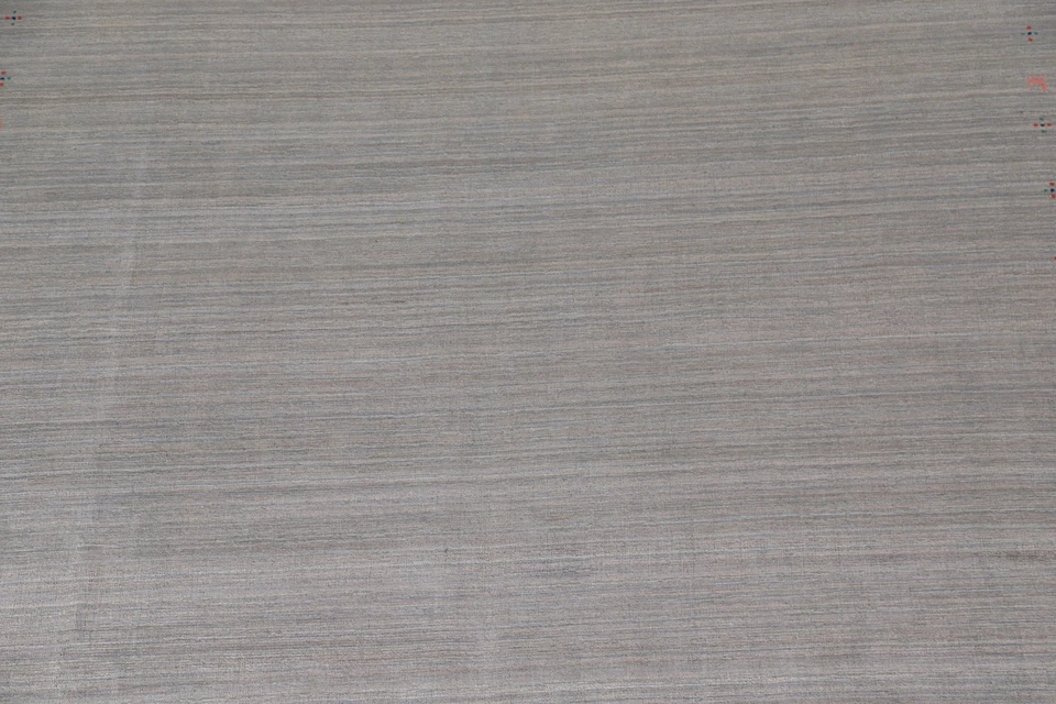 Living Room Area Rug 9x12 ft.Handmade Gray Gabbeh Oriental Wool Carpet - Image 3 of 4