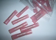 2 Heat Shrink Butt Connector 8 Gauge Ga AWG Red Car Audio Power Ground Terminal