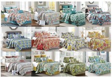 Virah Bella 5pc Quilt Set Full/Queen King Size Blanket 2 Pillows 2 Shams Match