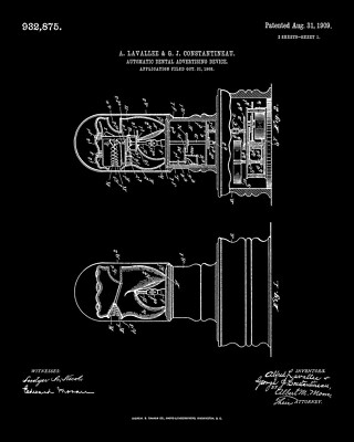 1909 Automatic Moving Dentures Dentist Advertising Patent Print - Black